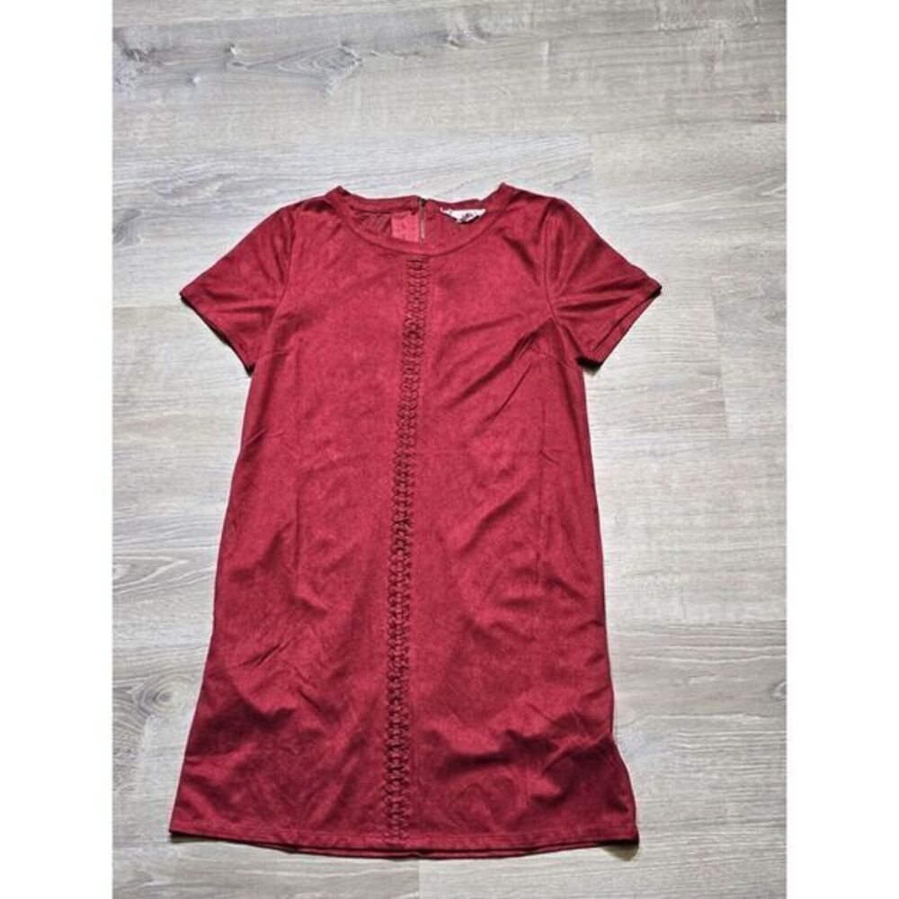 Loveriche Women's Red Faux Suede Dress Size Small